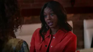 Ganni Salvia Suede Jack­et worn by Ali Finer (Javicia Leslie) in God Friended Me Season 2 Episode 10