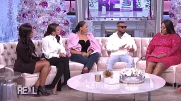 Zara Contrastées Haut de Velours porté par Tamera Mowry sur Le Réel, le 8 décembre 2019