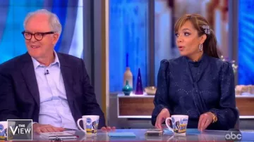 Saloni Blue Print Tie -Neck Dress worn by Sunny Hostin on The View December 6, 2019