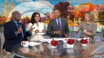 Ingrid & Isabel Grey Ruched Maternity Dress worn by Dylan Dreyer on Today December 6, 2019