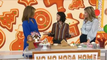 Adrianna Papell Blue Ruffle Dress worn by Hoda Kotb on Today December 6, 2019