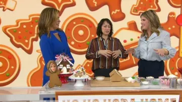 Lela Rose Blue Checked Blouse worn by Jenna Bush Hager on Today December 6, 2019