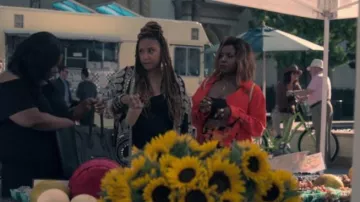 Akira Orange Camo Joggers worn by Cydie Scoville (Haneefah Wood) in Truth Be Told Season 1 Episode 2