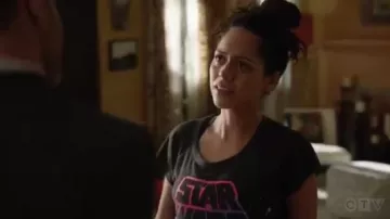 Chaser Star Wars Logo Black Top worn by Angela Lopez (Alyssa Diaz) in The Rookie Season 02 Episode 10
