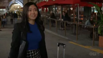 Madewell Black Leather Tote Bag usado por Joy (Jessica Lu) en God Friended Me Temporada 2 Episodio 10