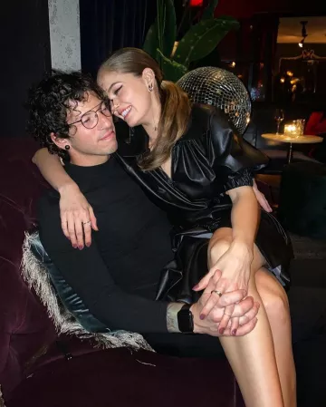 Frankie Black Leather Zip Top of Debby Ryan on the Instagram account @debbyryan December 10, 2019