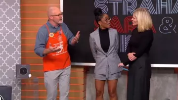 Maje White and Black Checked Blazer worn by Keke Palmer on Good Morning America December 10, 2019