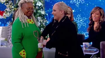 Dolce & Gabbana Black Leopard Trim Blazer usado por Meghan McCain en The View diciembre 10, 2019