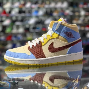 Jordan 1 Mid SE Fearless Maison Chateau Rouge en la cuenta de Instagram de @larrydeadstock