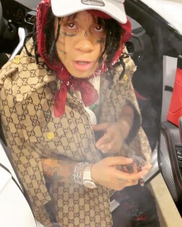 Le manteau Gucci porté par Trippie Redd sur son compte Instagram @trippieredd