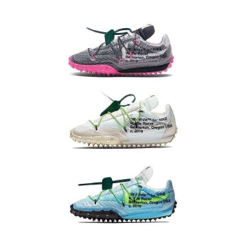 Nike Waffle Racer Off-White Vivid Sky (W) on the account Instagram of @lesitedelasneaker