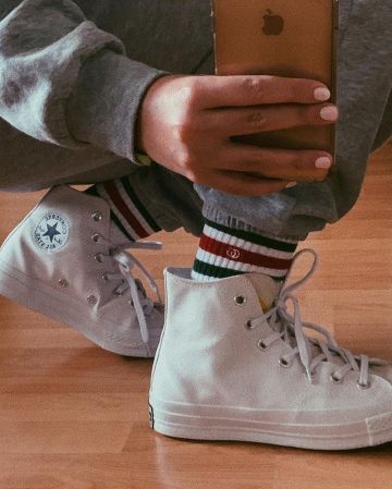 La pareja de Converse Chuck Taylor All-Star de color blanco alto JustJo en su cuenta de Instagram @joana_hna