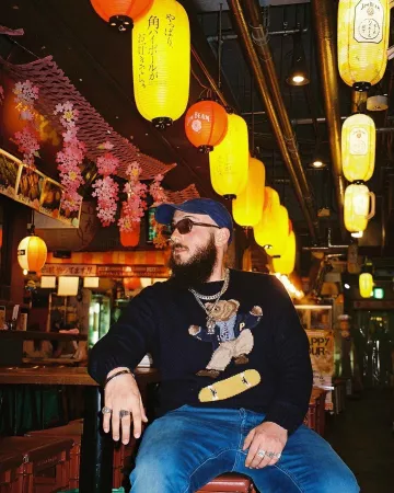 Le pull Ralph Lauren Skate Bear de Caballero sur son compte Instagram @caballerobxl