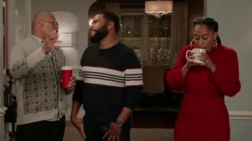Tibi Mérinos Côtelée Fente-Cou Pull porté par arc-en-ciel Johnson (Tracee Ellis Ross), en black-ish Saison 6 Épisode 10