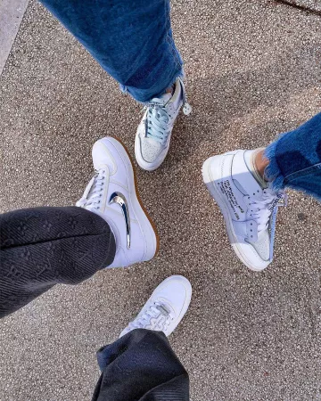The pair of Nike Jordan 1 Retro High Off-White White Anil Brancaleoni on his account Instagram @anilbrancaleoni