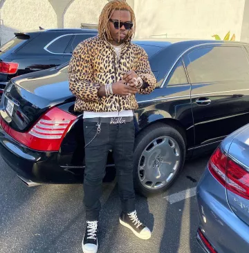 Balenciaga Brown leopard print C-shape puffer jacket de Gunna en la cuenta de Instagram @gunna
