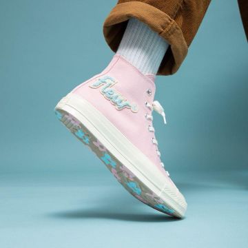 The pair of Converse Chuck Taylor All-Star 70 Golf The Flower Caterpillar range by Tyler, The Creator on the account Instagram of @caminotv 