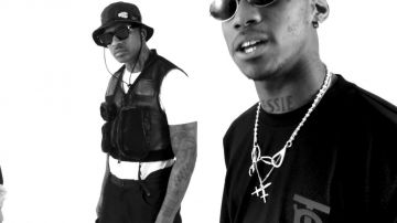 T-shirt has long sleeves has monogram Burberry of Octavian in Octavian - Bet (Official Video) ft. Skepta, Michael Phantom
