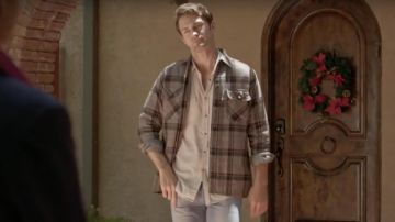 Beige shirt from Carter (Colton Little) in let's get Married at Christmas