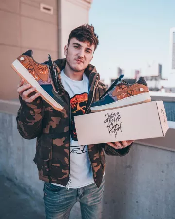 Sneakers Nike Air Force 1 Low Travis Scott Cactus Jack Harrison Nevel on the account Instagram of @harrisonnevel