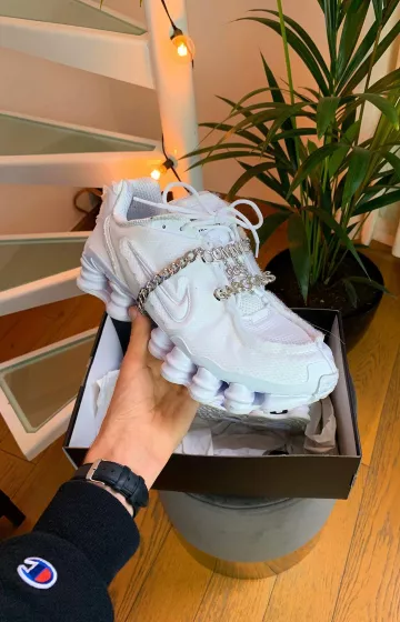 Nike Shox TL comme des Garcons White Lythan Cottaz on the account Instagram of @lythancottaz