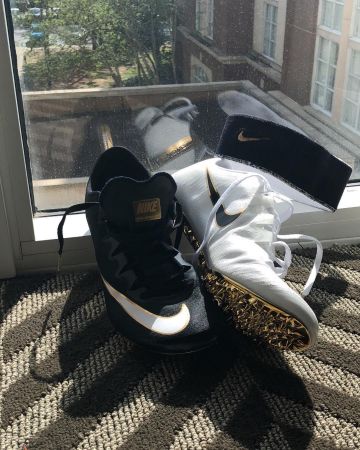 Nike superfly elite of Omar McLeod on the account Instagram of @_warrior_child_