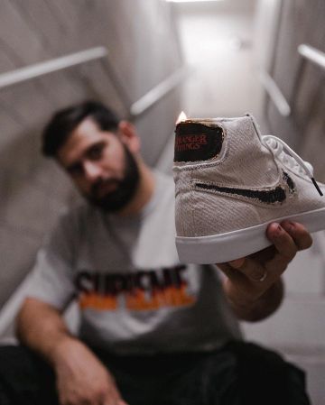 Sneakers Nike Blazer Mid Strangers Things Upside Down Pack Qias Omar's account on the Instagram of @qiasomar