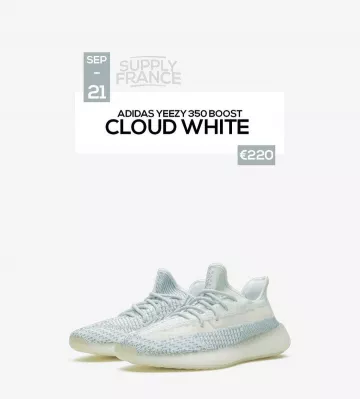 Adidas Yeezy Boost 350 V2 Cloud White (no reflectante) en la cuenta de Instagram de @supplyfrance