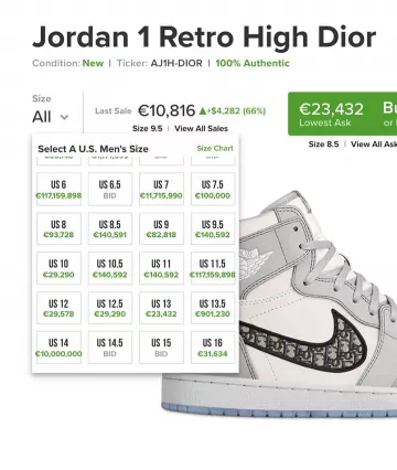 Jordan 1 dior en la cuenta de Instagram de @lesitedelasneaker