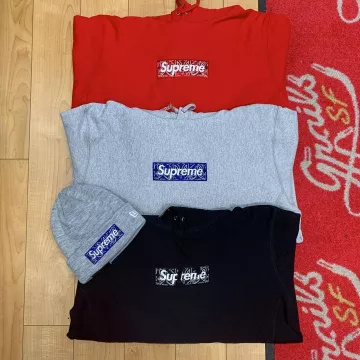 Supreme New Era Box Logo Beanie (FW19) Heather Grey sur le compte Instagram de @grails.sf