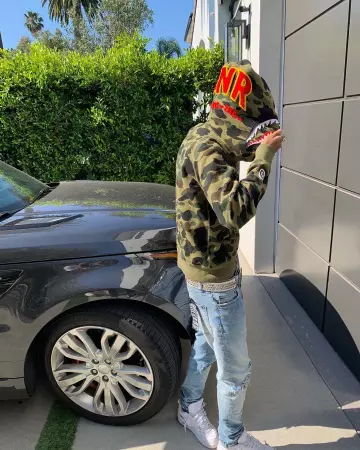 BAPE 1st Camo Windstopper PONR Shark Full Zip Hoodie Green porté par Lil tecca sur son post Instagram @liltecca
