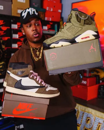 Sneakers Nike Air Jordan 6 Travis Scott Bull 1 TRC on his account Instagram @bull1trc