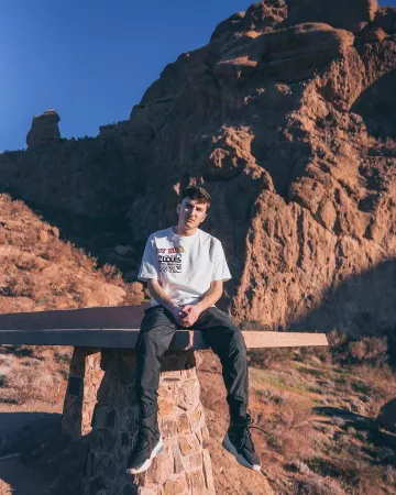 The pair of Nike Air Fear Of God 1 Black worn by Harrison Nevel on his account Instagram @harrisonnevel