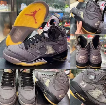 Jordan 5 Retro Off-White Black sur le compte Instagram de @emerald_city_deadstock