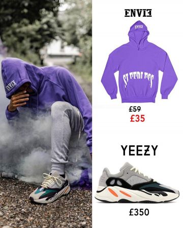 Adidas Yeezy Boost 700 Wave Runner Solid Grey sur le compte Instagram de @envie__clothing
