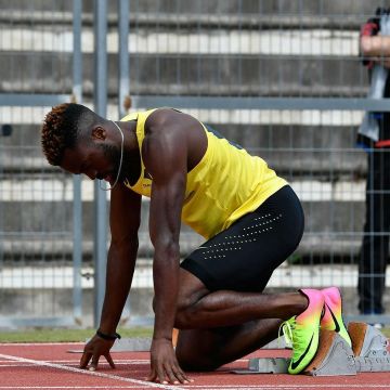 The pair of Nike Zoom Superfly Elite worn by Méba-Mickaël Zeze on his Instagram account@mckeulz