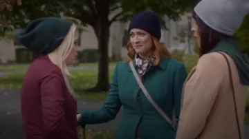 J Crew Green Double-cloth Lady Day Coat with Thinsulate® worn by Julia Bechley (Brittany Snow) in Almost Family Season 1 Episode 8