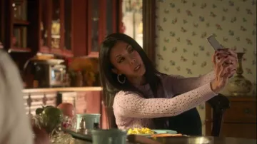 Purple Pointelle Sweater worn by in Marvel's Runaways Season 3 Episode 1 Tina Minoru (Brittany Ishibashi) Marvel's Runaways (S03E01)