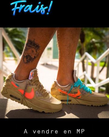 The Air Max 90 OFF-WHITE Desert Ore on the account Instagram of @sneakersavenue94