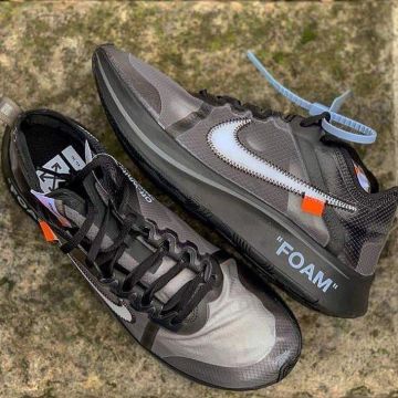 Les Nike Zoom Fly Off-White Black Silver sur le compte Instagram de @sneakersavenue94