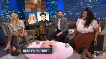 Olgana Paris Pur­ple Lace-up Heels worn by Morgan Stewart on E! News December 15, 2019