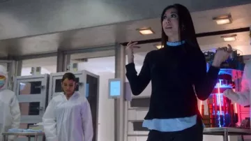 Navy Frilled Neck Sweater worn by Tina Minoru (Brittany Ishibashi) in Marvel's Runaways Season 3 Episode 3