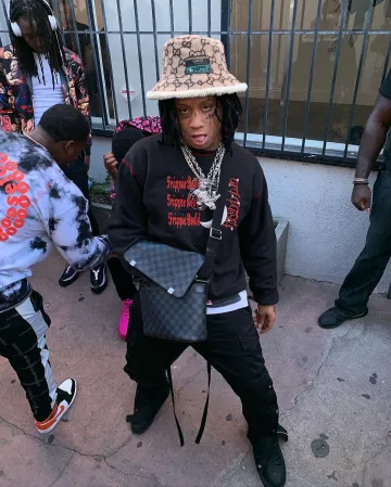 Air Force 1 low (noir) de Trippie Redd sur le compte Instagram de @trippieredd