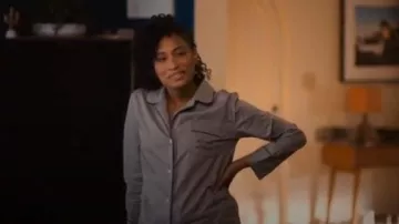 J.Crew Grey Do Not Disturb Vintage Long Sleeve Pajamas worn by Sophie Suarez (Rosanny Zayas) in The L Word: Generation Q Season 1 Episode 2