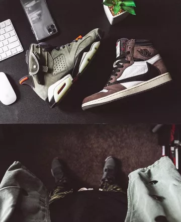 Jordan 6 Retro Travis Scott en la cuenta de Instagram de @entrasnkrs