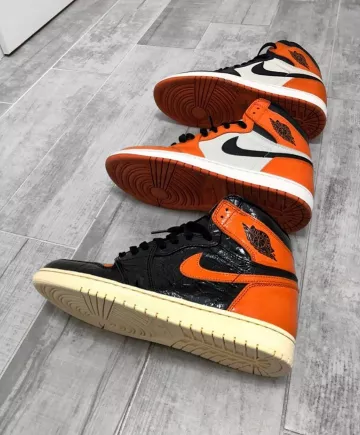 Jordan 1 Retro High Shattered Backboard 3.0 en la cuenta de Instagram de @entrasnkrs