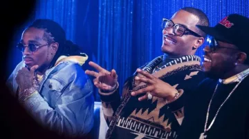 Brown Aztec cardigan of T.I. in Rhythm + Flow (S01E03)