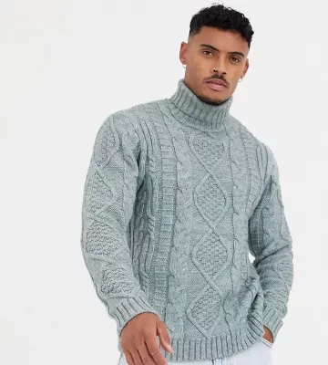 Pullover grey turtleneck worn by tyrone clarke on the account Instagram of @asos_ty
