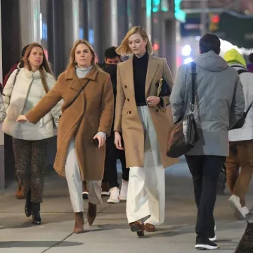 Sarah Flint Rosie Loafer in Choco­late Leop­ard Hair Calf worn by Karlie Kloss New York City December 12, 2019