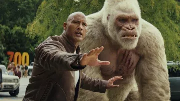 Brown Leather Jacket of Davis Okoye (Dwayne Johnson) in Rampage